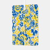 Folklore pattern with Oekrainian flag covu Metalen Ornament (Voorkant links)