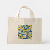 Folklore pattern with Oekrainian flag covu Mini Tote Bag (Achterkant)