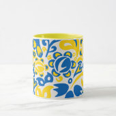 Folklore pattern with Oekrainian flag covu Mok (Midden)