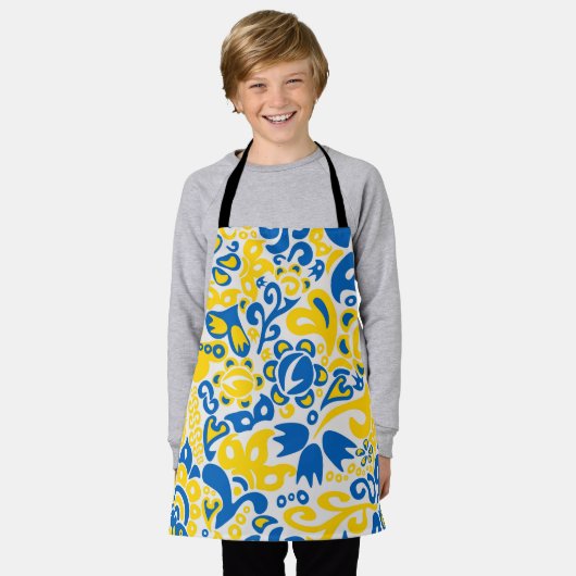 Folklore pattern with Oekrainian flag covu Schort (Gedragen)