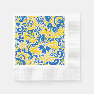 Folklore pattern with Oekrainian flag covu Servet