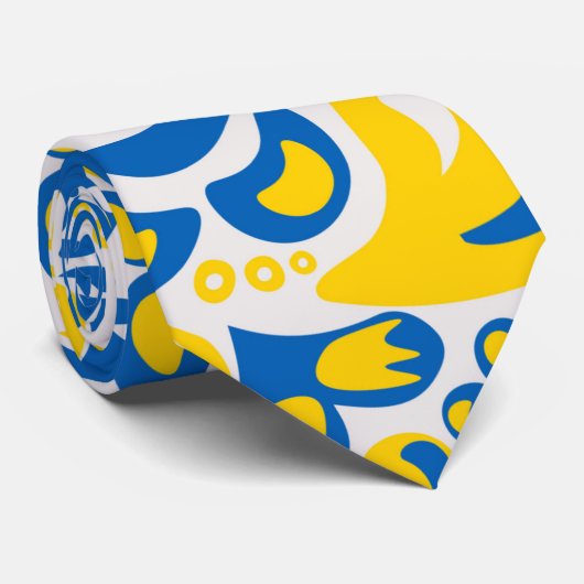 Folklore pattern with Oekrainian flag covu Stropdas (Opgerold)