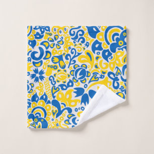 Folklore pattern with Oekrainian flag covu Washandje