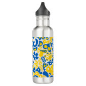 Folklore pattern with Oekrainian flag covu Waterfles (Links)