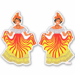 Folklore van de Franse Antillen Sticker