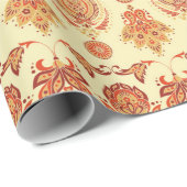 Folkloric Batik  ornament. Ethnic Floral se Cadeaupapier (Rol Hoek)