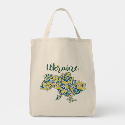 Folkloric pattern and Ukraine typography   Tote Bag (Achterkant)