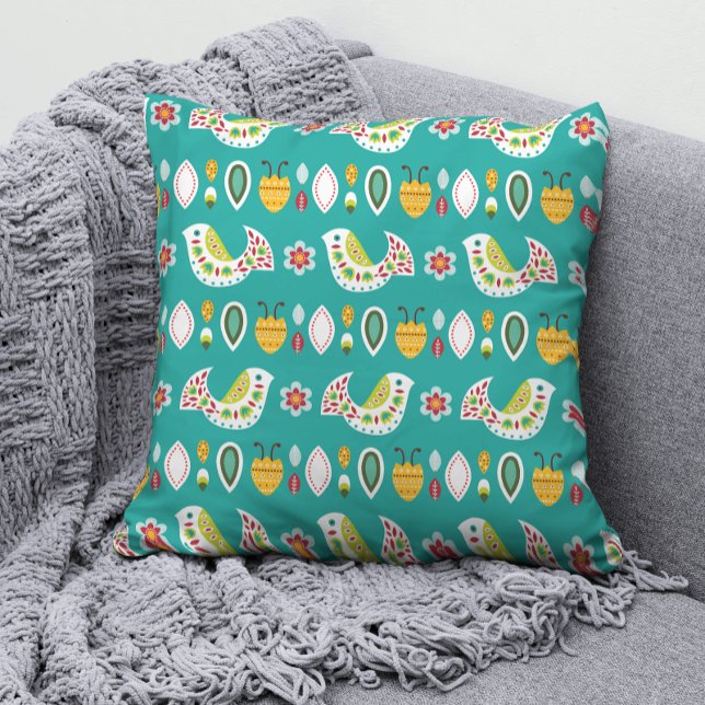 Folklorico Birds Pattern Kussen (Creator heeft geüpload)