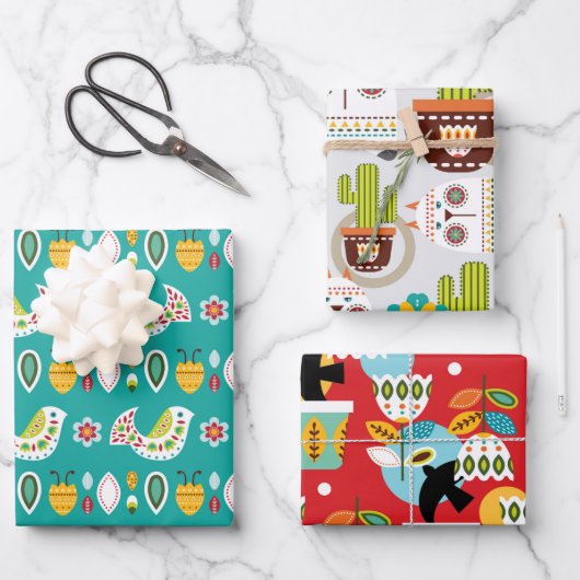 Folklorico Pattern Set A Inpakpapier Vel (Voorkant)