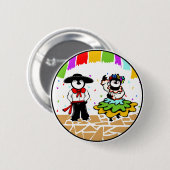 Folklorico Penguins Ronde Button 5,7 Cm (Voorkant /achterkant)