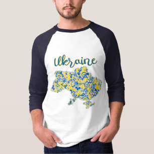 Folkloristisch patroon en Oekraïense typografie T- T-shirt