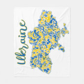 Folkloristisch patroon en Oekraïne-typografie Fleece Deken (Voorkant)