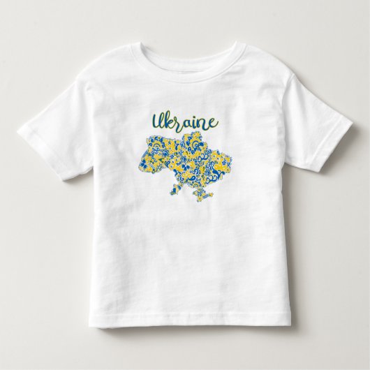 Folkloristisch patroon en Oekraïne-typografie Kinder Shirts (Voorkant)