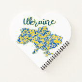 Folkloristisch patroon en Oekraïne-typografie Notitieboek (Achterkant)