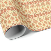 Folkloristische Batik Bloemen Etnisch Patroon Cadeaupapier (Rol Hoek)