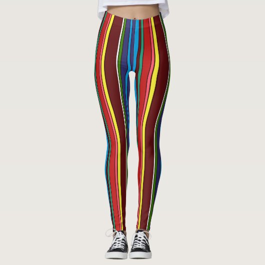 Folkloristische patronen abstractie leggings (Voorkant)