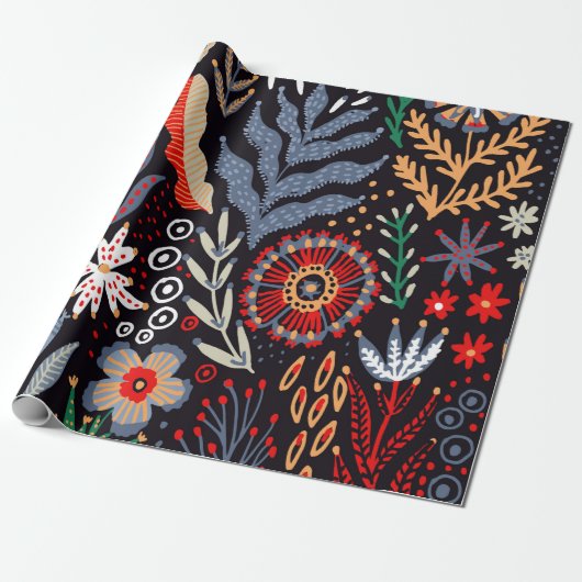 Folkpatroon, naadloos textielontwerp met helder cadeaupapier (Uitgerold)