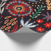 Folkpatroon, naadloos textielontwerp met helder cadeaupapier (Hoek)