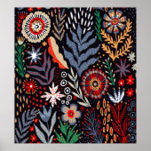 Folkpatroon, naadloos textielontwerp met helder poster (Voorkant)