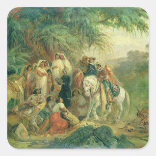 Folkscène in Pico de Orizaba, Mexico Vierkante Sticker