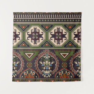 Folksiernaadloos patroon. Geometrische etnische Wandkleed