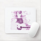 folksinger girl sepia tone muismat (Met muis)