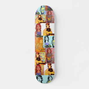 folksinger meisjes collage persoonlijk skateboard