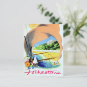 Folkstone  adverteren poster briefkaart (Staand voorkant)