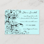 Folksy Boho Swirls Vogels & Bloemen Bloemen Bloeme Visitekaartje (Voorkant)