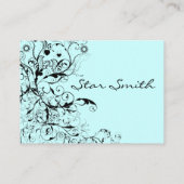 Folksy Boho Swirls Vogels & Bloemen Bloemen Bloeme Visitekaartje (Achterkant)