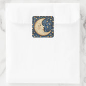 Folksy Celestial Moon Vierkante Sticker (Tas)