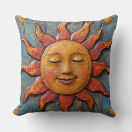 Folksy Celestial Sun Kussen