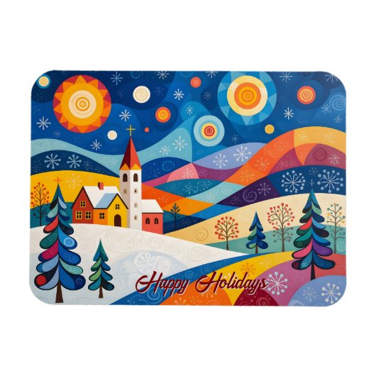 Folksy Christmas   Magneet (Horizontaal)
