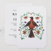 Folksy Classic huwelijksuitnodiging Feestdagenkaart (Voorkant / Achterkant)