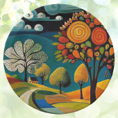 Folksy Country Scene Papieren Bordje