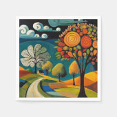 Folksy Country Scene Servet (Voorkant)