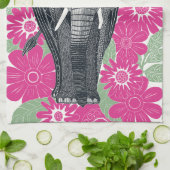 folksy elephant pink theedoek (Gevouwen)
