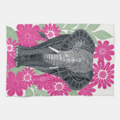 folksy elephant pink theedoek (Horizontaal)