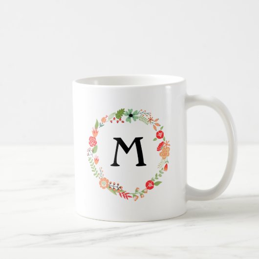 Folksy Floral met Monogram Koffiemok (Rechts)