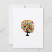 Folksy Flower Tree grillige bruiloft RSVP Kaart (Achterkant)
