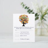 Folksy Flower Tree grillige bruiloft RSVP Kaart (Staand voorkant)