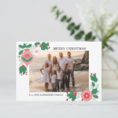  Folksy Kerstmis Fotokaart Aankondiging (Staand voorkant)