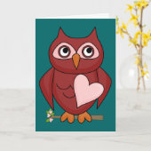 Folksy Red Owl - Afstuderen Gefeliciteerd Kaart (Gele Bloem)