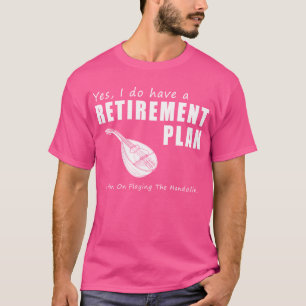 Folksy Retirement Strum: Mandolin speelt grappige T-shirt