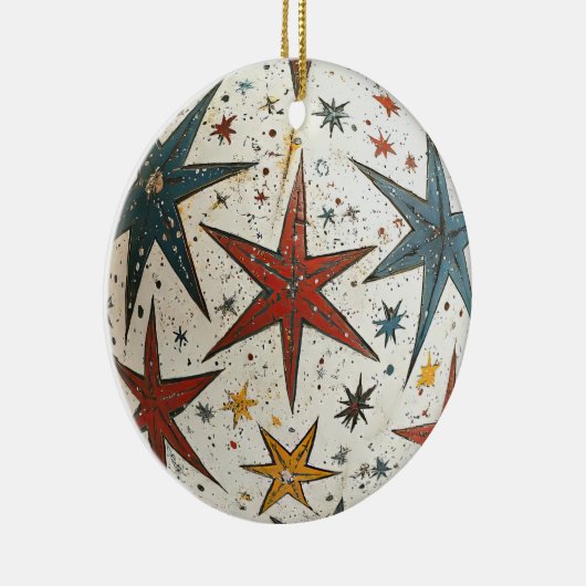 Folksy Stars Kerst Ornament (Rechts)