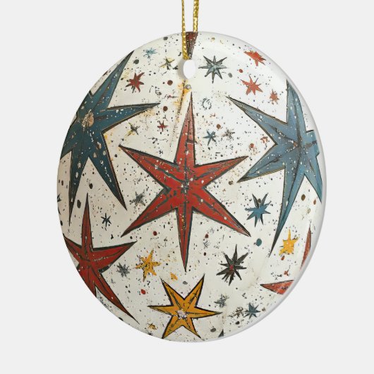 Folksy Stars Kerst Ornament (Links)
