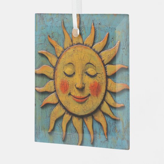 Folksy Sun Glas Ornament (Voorkant links)