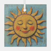 Folksy Sun Glas Ornament (Voorkant)