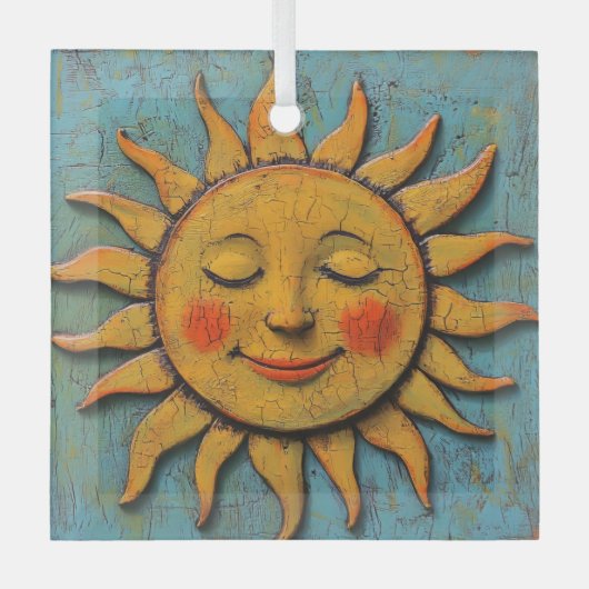 Folksy Sun Glas Ornament (Voorkant)