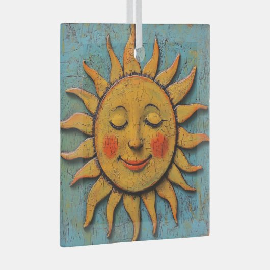 Folksy Sun Glas Ornament (Voorkant Rechts)
